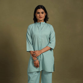 Green Plain Dyed Cotton Co-Ord Set