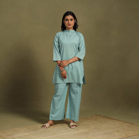 Green Plain Dyed Cotton Co-Ord Set