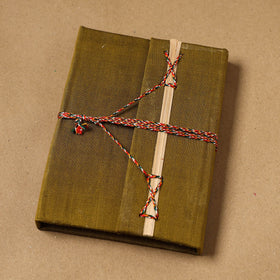 Plain fabric cover handmade paper notebook with thread lock