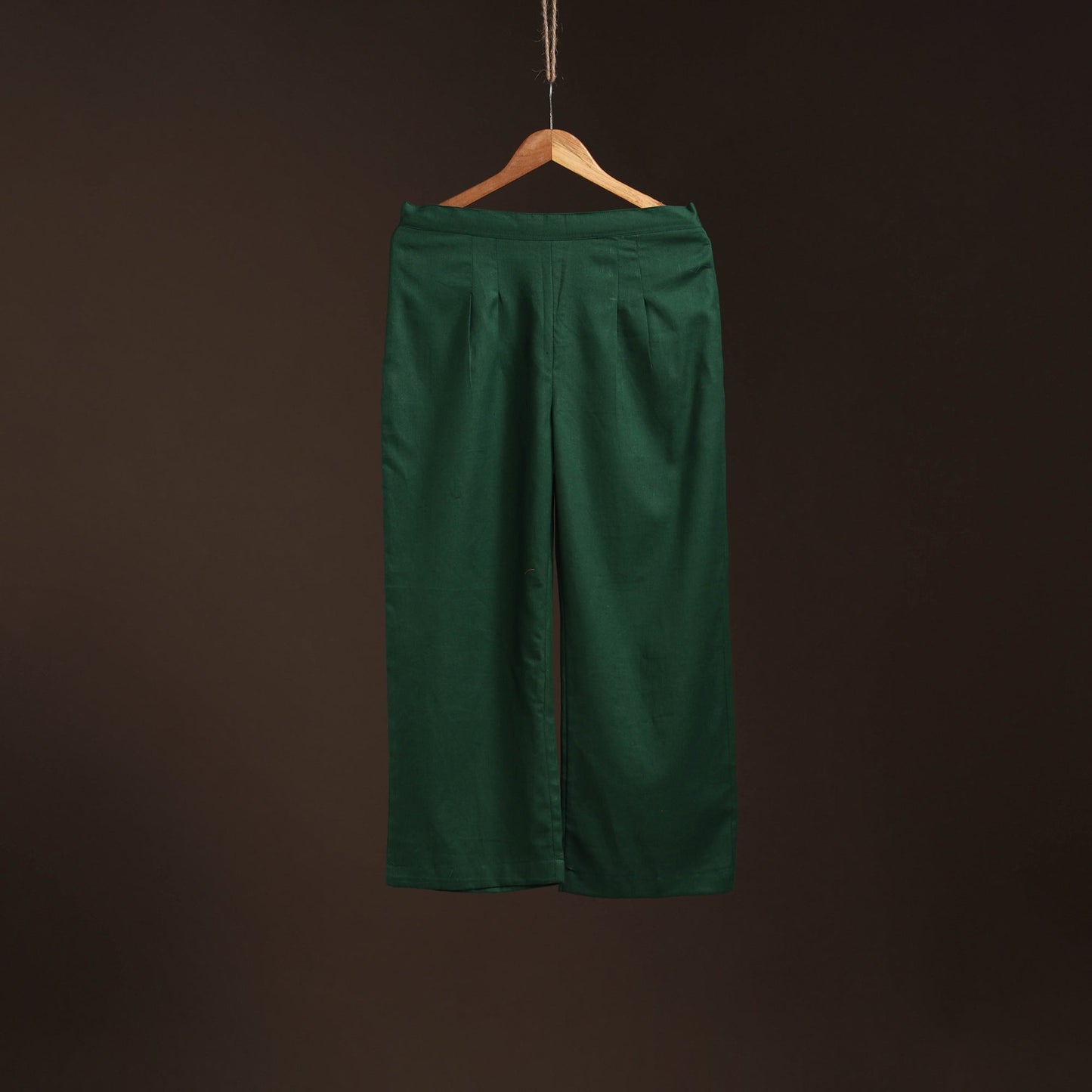 Green - plain flex cotton elasticated palazzo 03