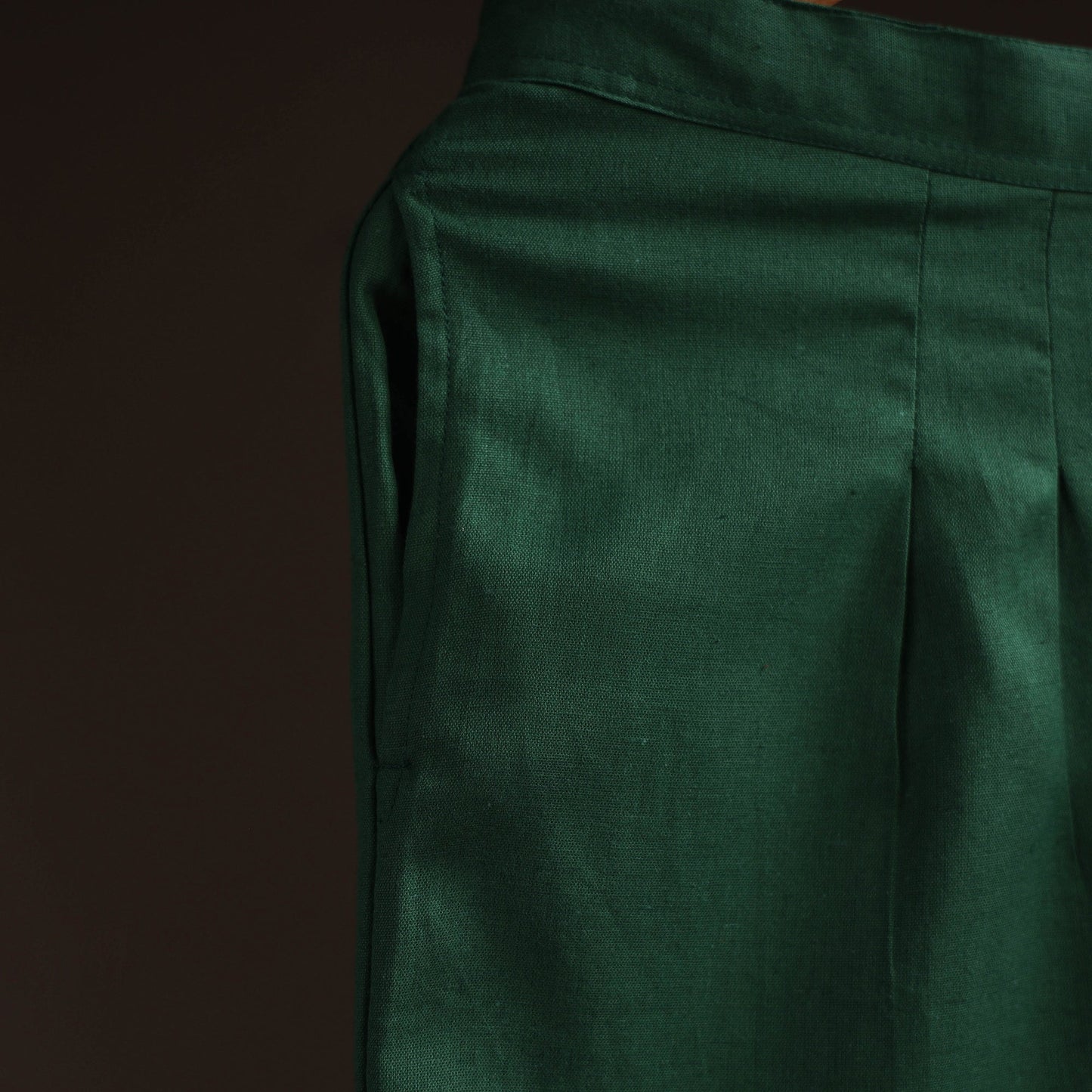 Green - plain flex cotton elasticated palazzo 03