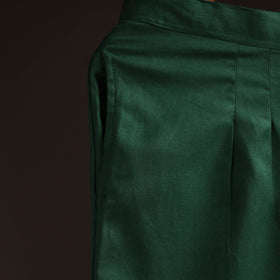 Green - plain flex cotton elasticated palazzo 03