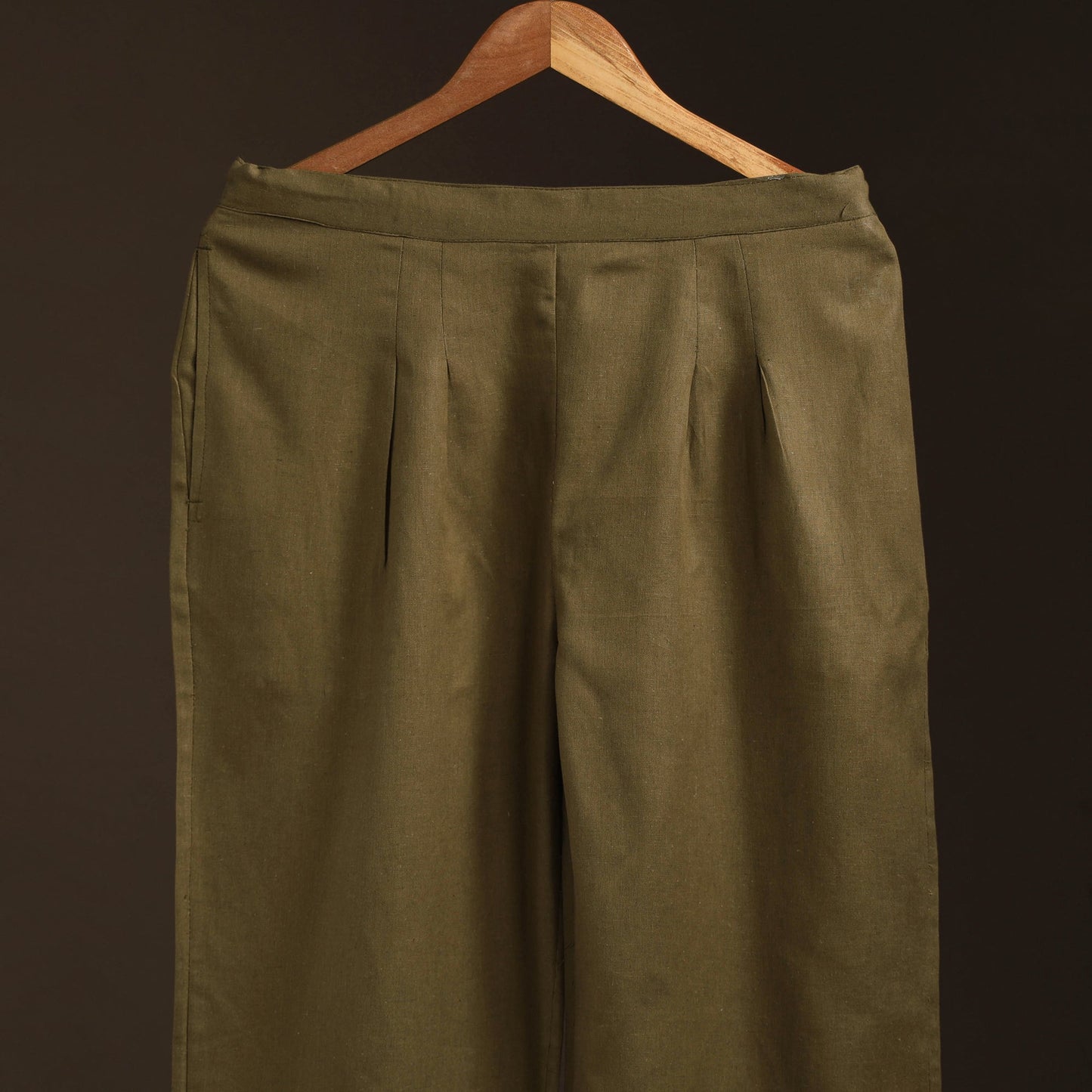 Green - plain flex cotton elasticated palazzo 04