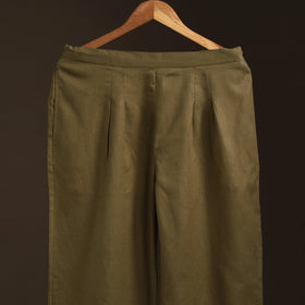 Green - plain flex cotton elasticated palazzo 04