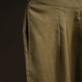 Green - plain flex cotton elasticated palazzo 04