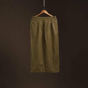 Green - plain flex cotton elasticated palazzo 04