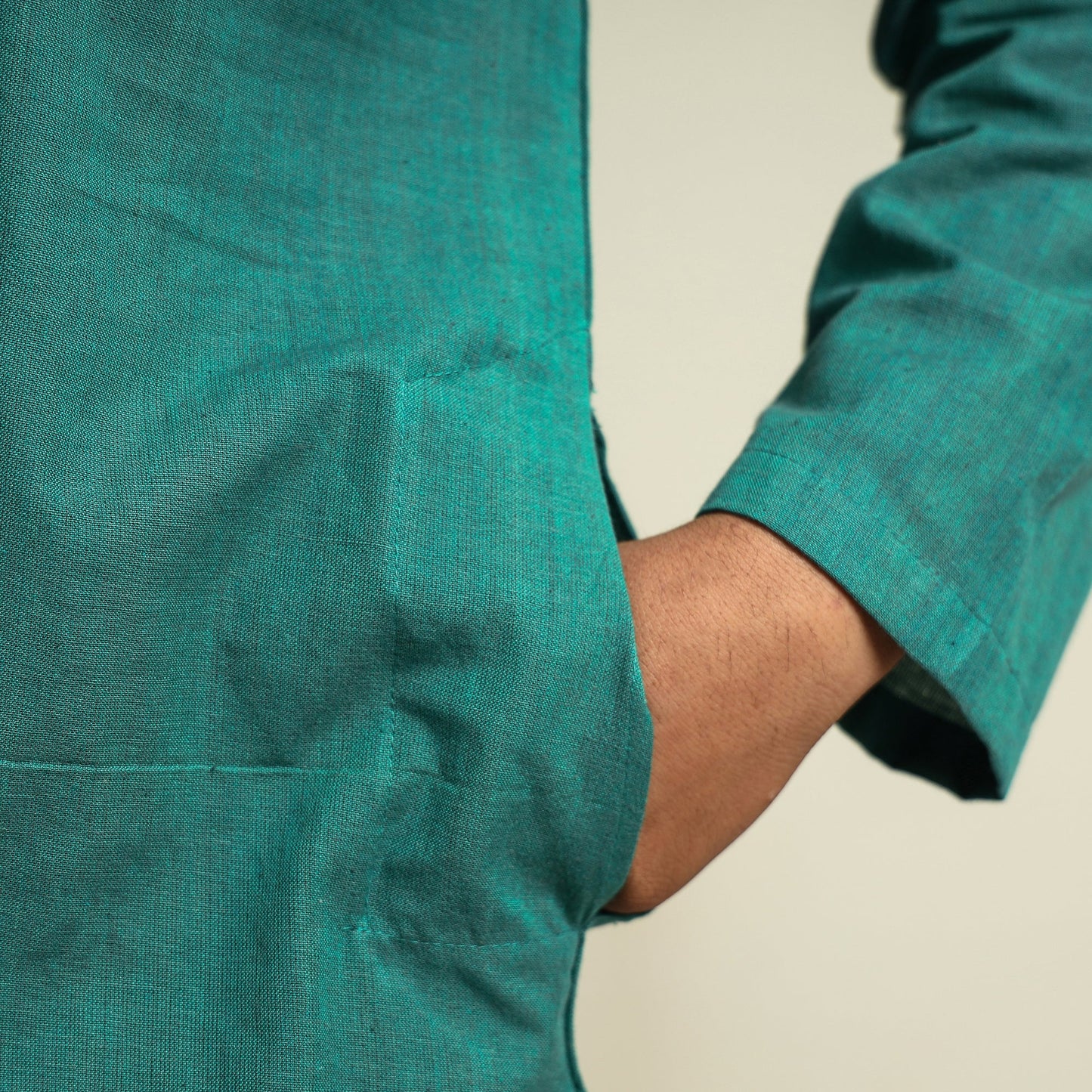 Buy Plain Handloom Cotton Men Short Kurta Online at iTokri.com