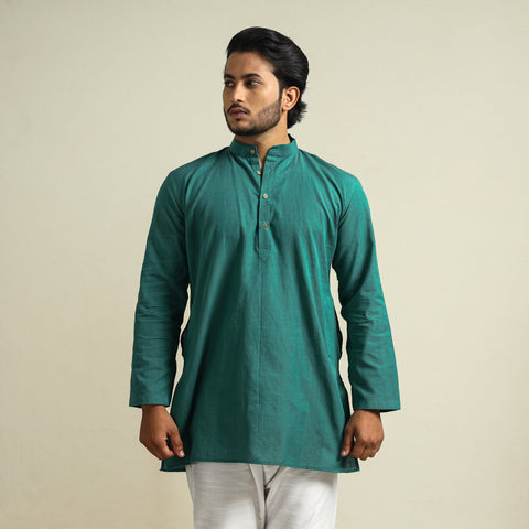 Buy Plain Handloom Cotton Men Short Kurta Online at iTokri.com
