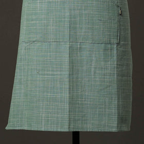 Green Plain Handloom Jhiri Cotton Apron with Pocket 