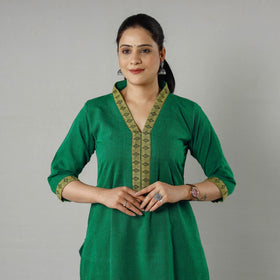  Plain Jhiri Handloom Cotton Long Kurta 