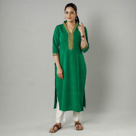  Plain Jhiri Handloom Cotton Long Kurta 