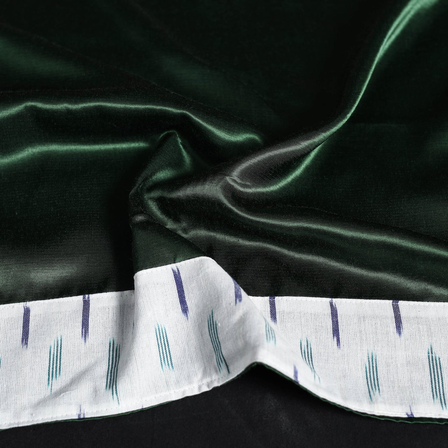 Green Plain Mashru Silk Blouse Piece 