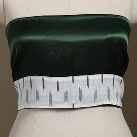 Green Plain Mashru Silk Blouse Piece 