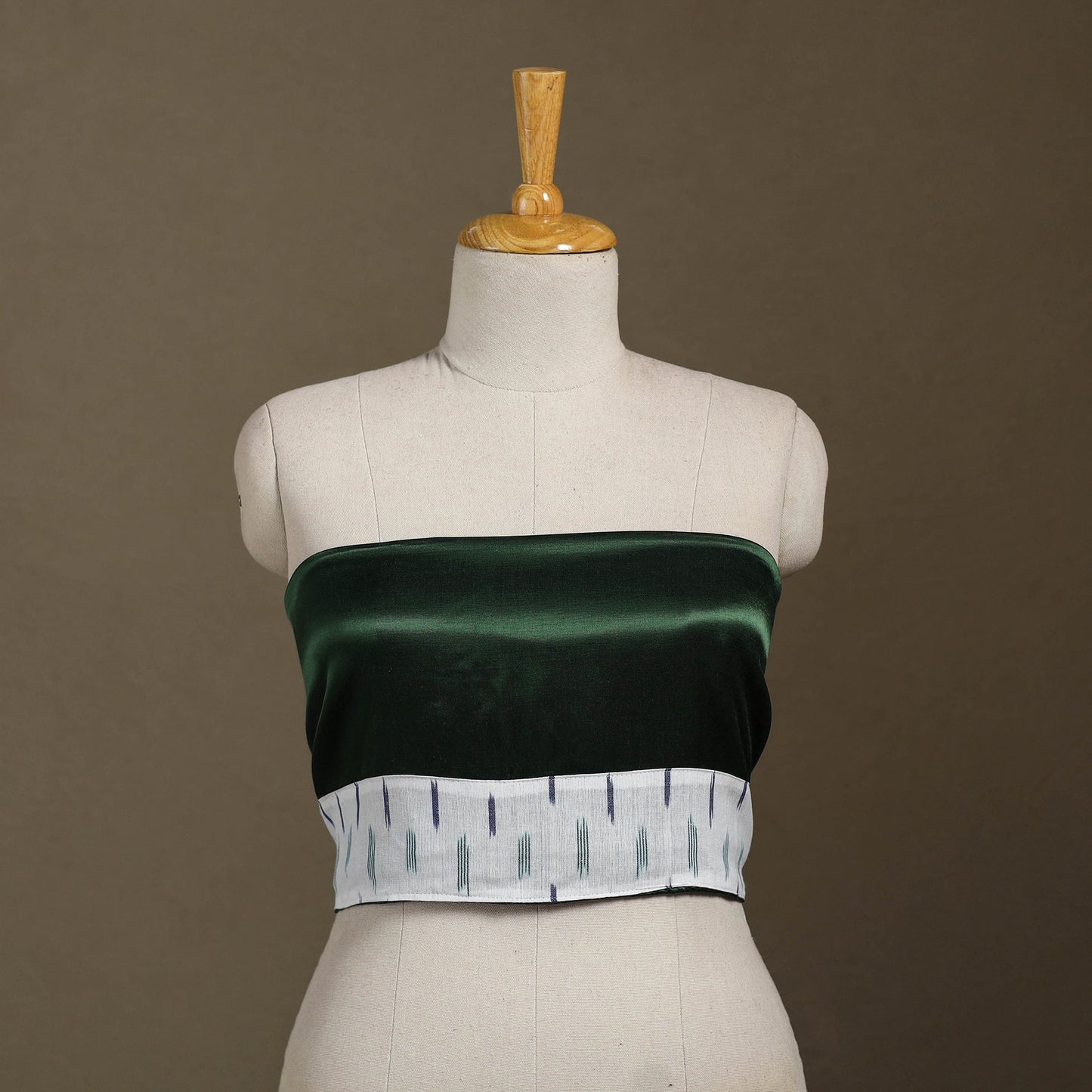 Green Plain Mashru Silk Blouse Piece 