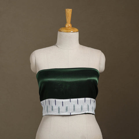 Green Plain Mashru Silk Blouse Piece 