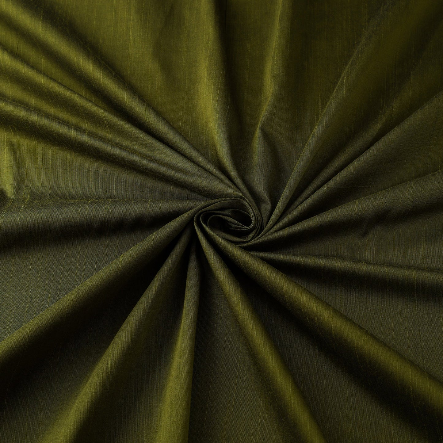 Green Plain Slub Silk Fabric 