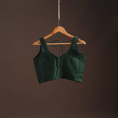 Plain slub silk readymade blouse 04 - handcrafted