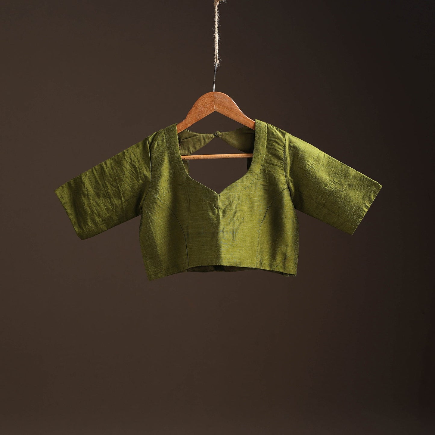 Plain slub silk readymade blouse 09 - handcrafted