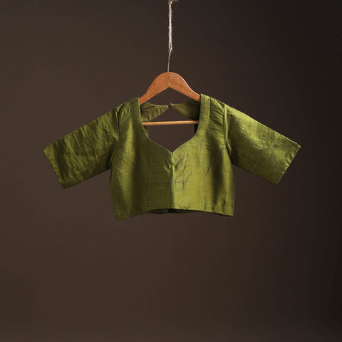 Plain slub silk readymade blouse 09 - handcrafted