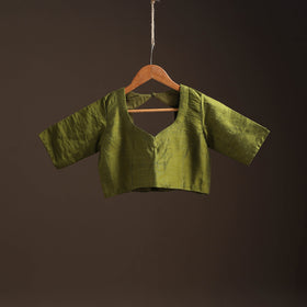 Plain slub silk readymade blouse 09 - handcrafted