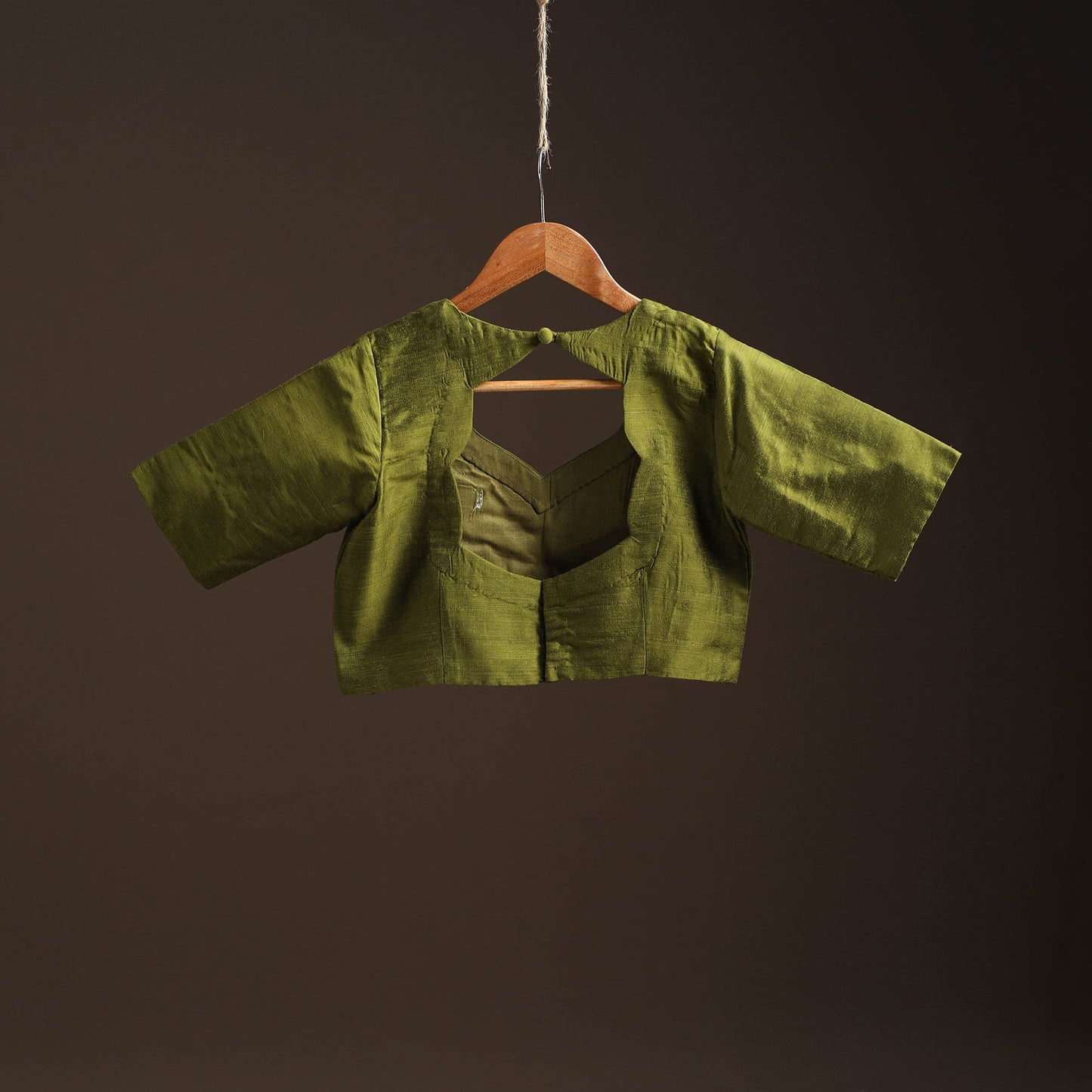 Plain slub silk readymade blouse 09 - handcrafted