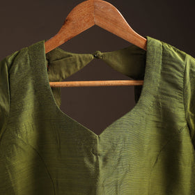 Plain slub silk readymade blouse 09 - handcrafted