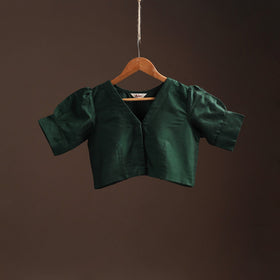 Plain slub silk readymade blouse 17 - handcrafted