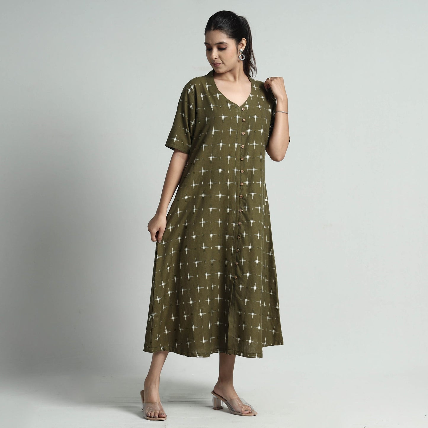  Pochampally Double Ikat Weave Cotton Dress Online l iTokri.com