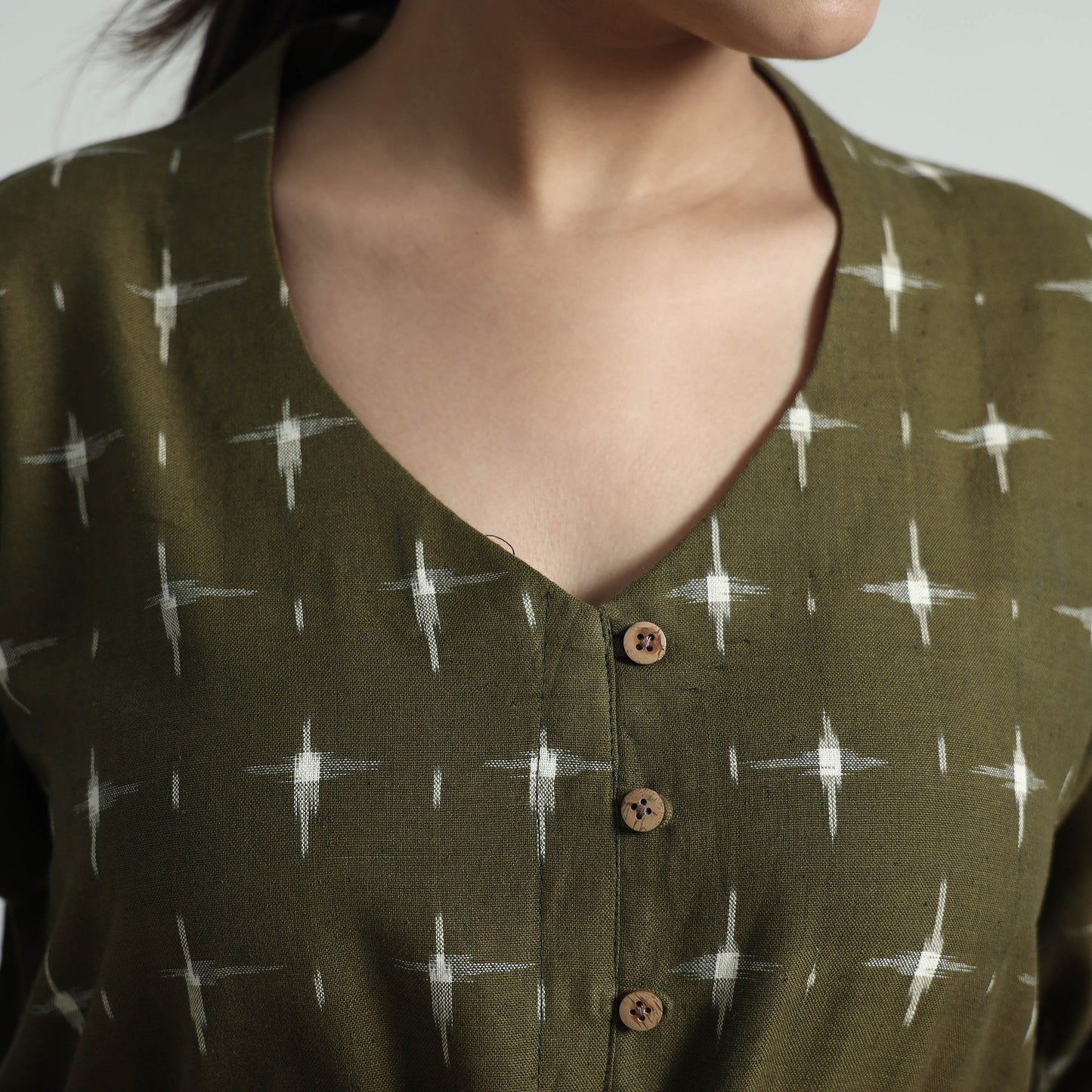  Pochampally Double Ikat Weave Cotton Dress Online l iTokri.com