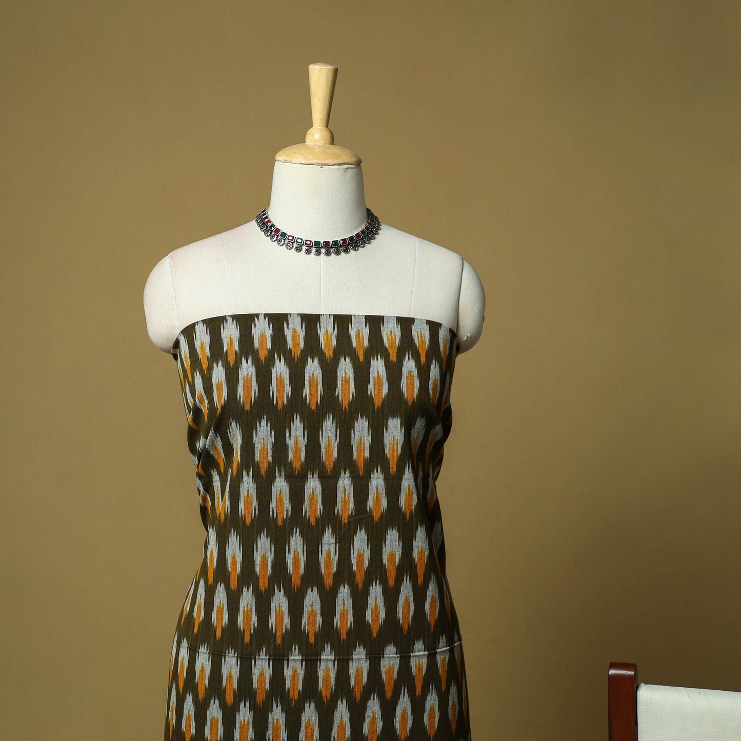 Pochampally ikat 3pc cotton unstitched dress material 24