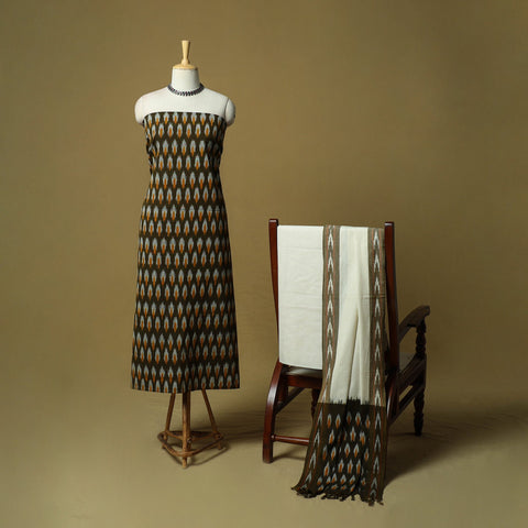 Pochampally ikat 3pc cotton unstitched dress material 24