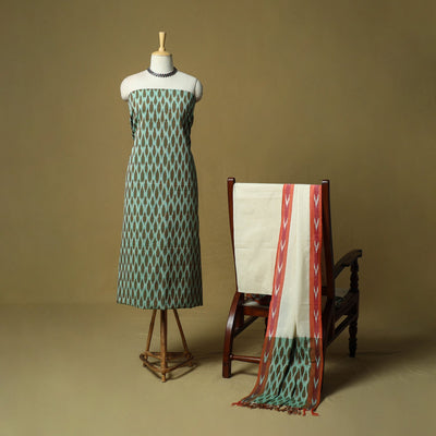 Pochampally ikat 3pc cotton unstitched dress material 35