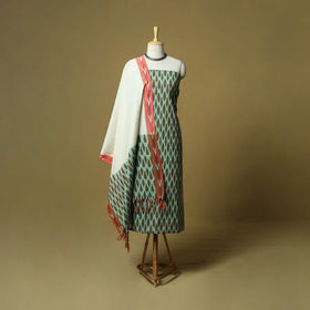Pochampally ikat 3pc cotton unstitched dress material 35