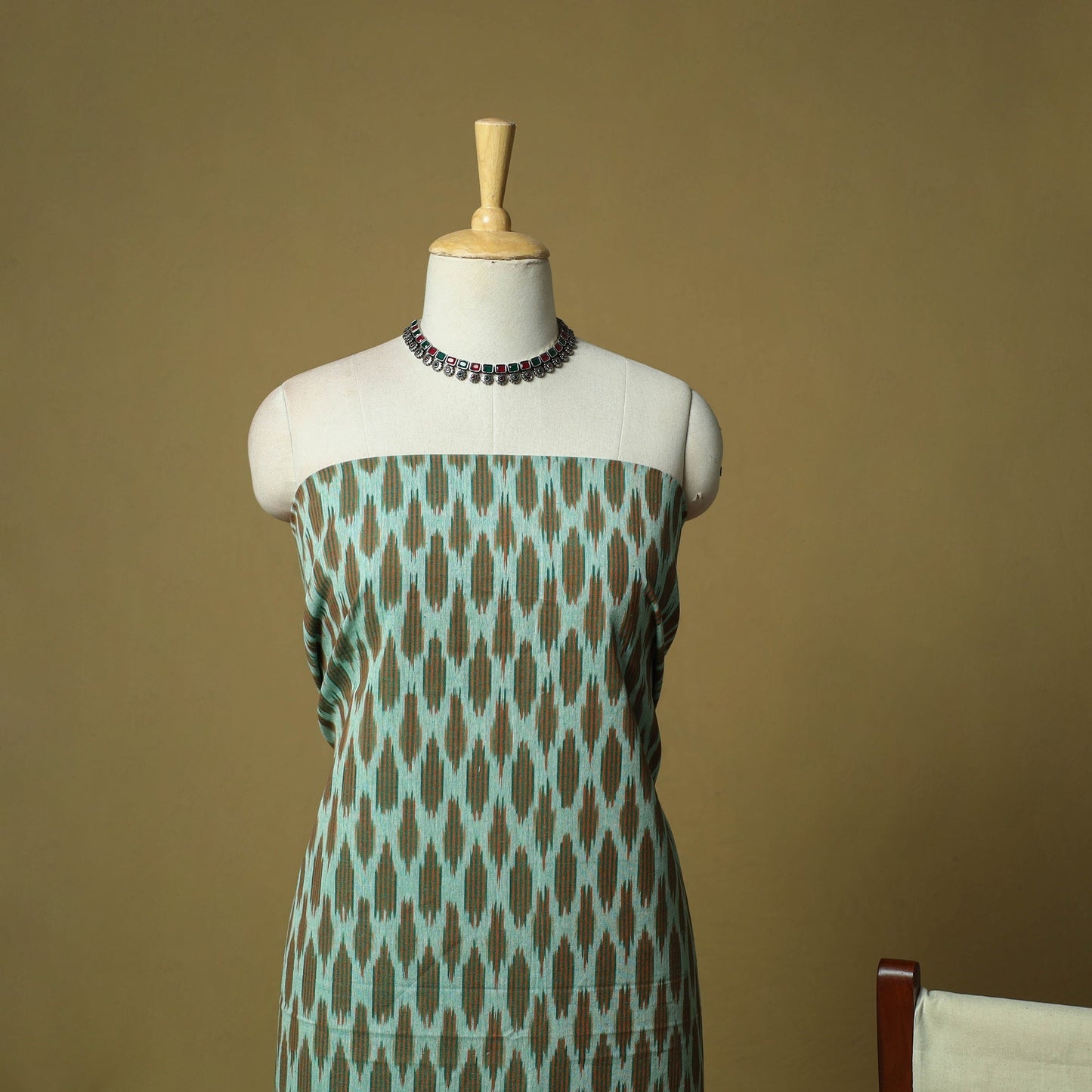 Pochampally ikat 3pc cotton unstitched dress material 35