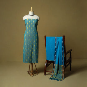 Pochampally ikat 3pc cotton unstitched dress material 37