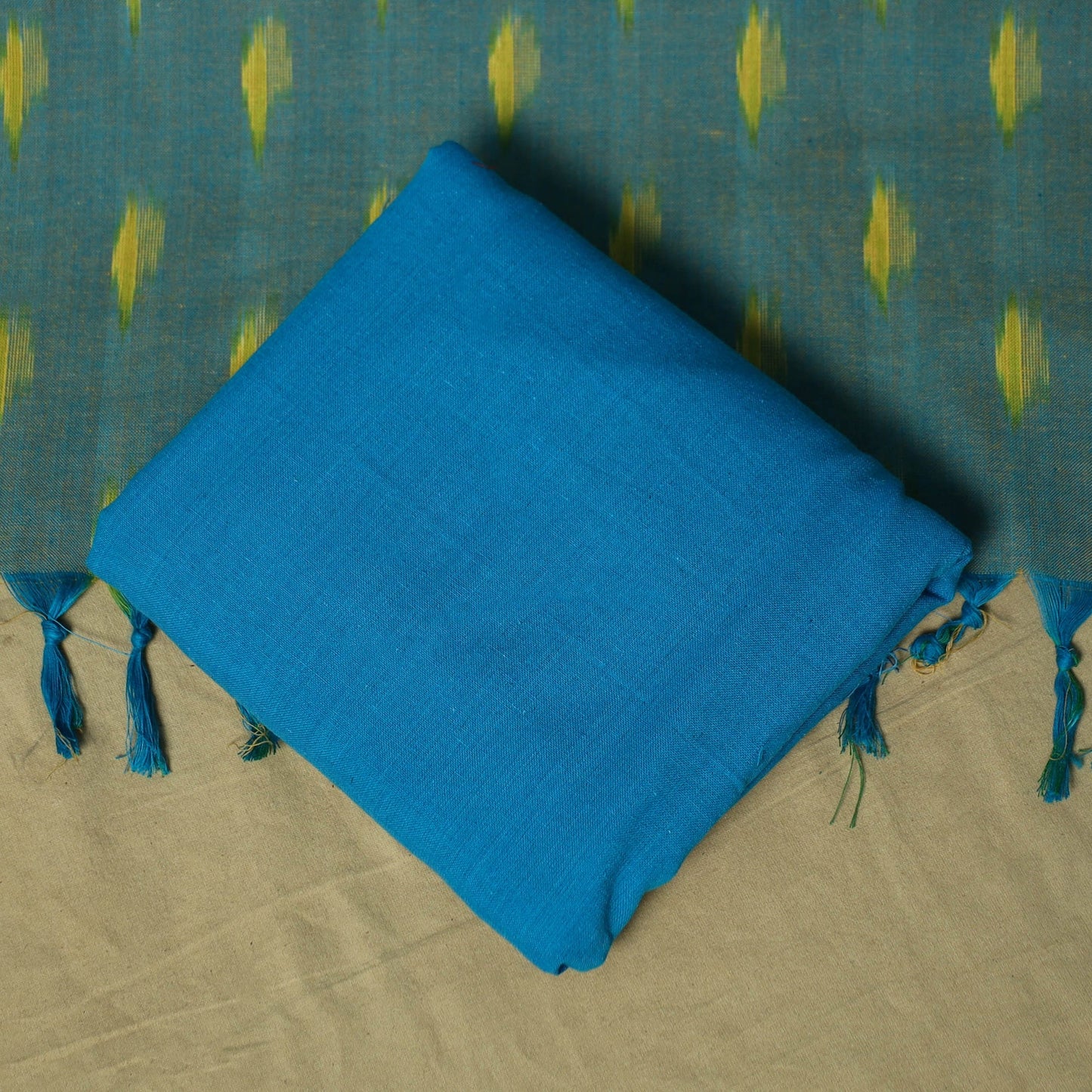 Pochampally ikat 3pc cotton unstitched dress material 37