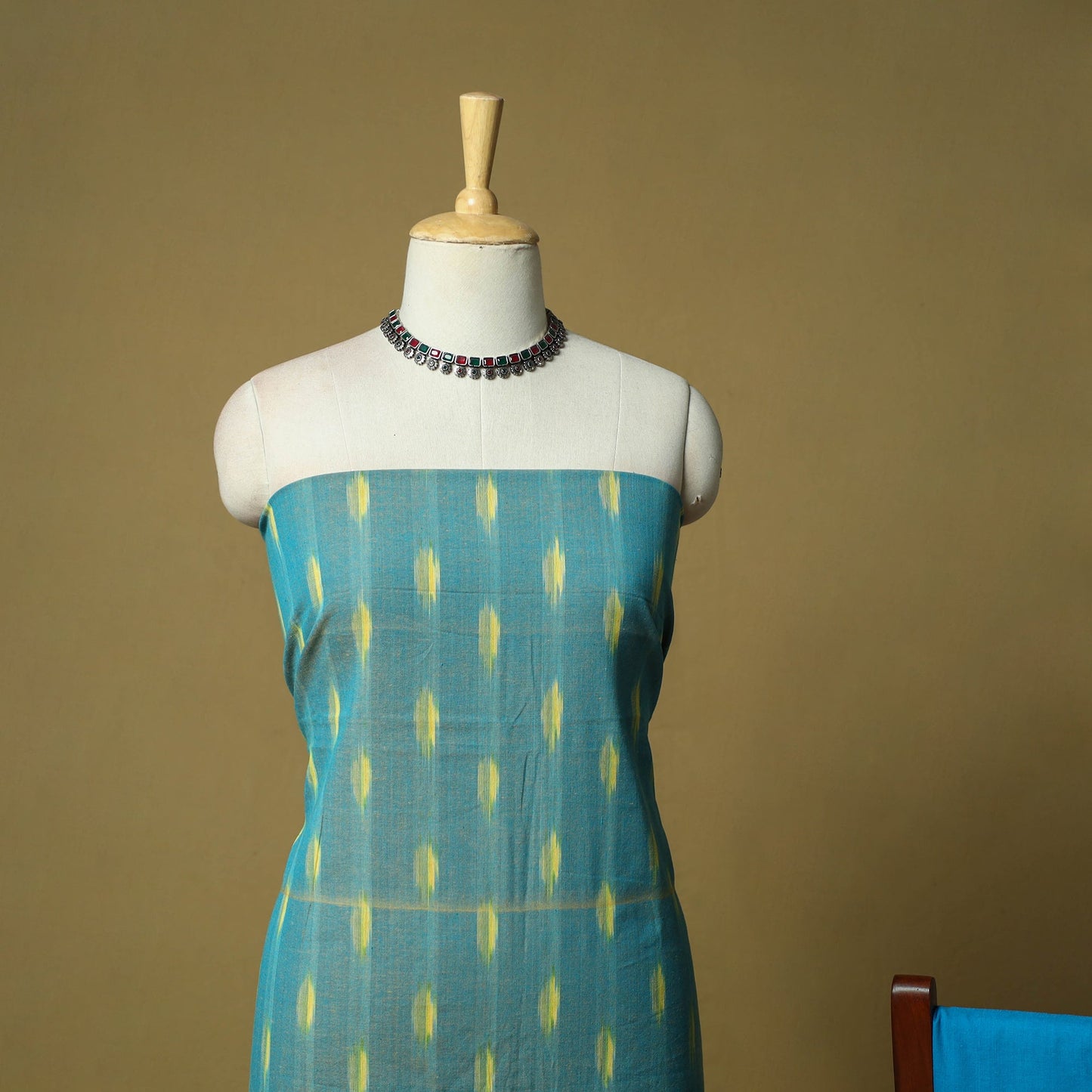 Pochampally ikat 3pc cotton unstitched dress material 37