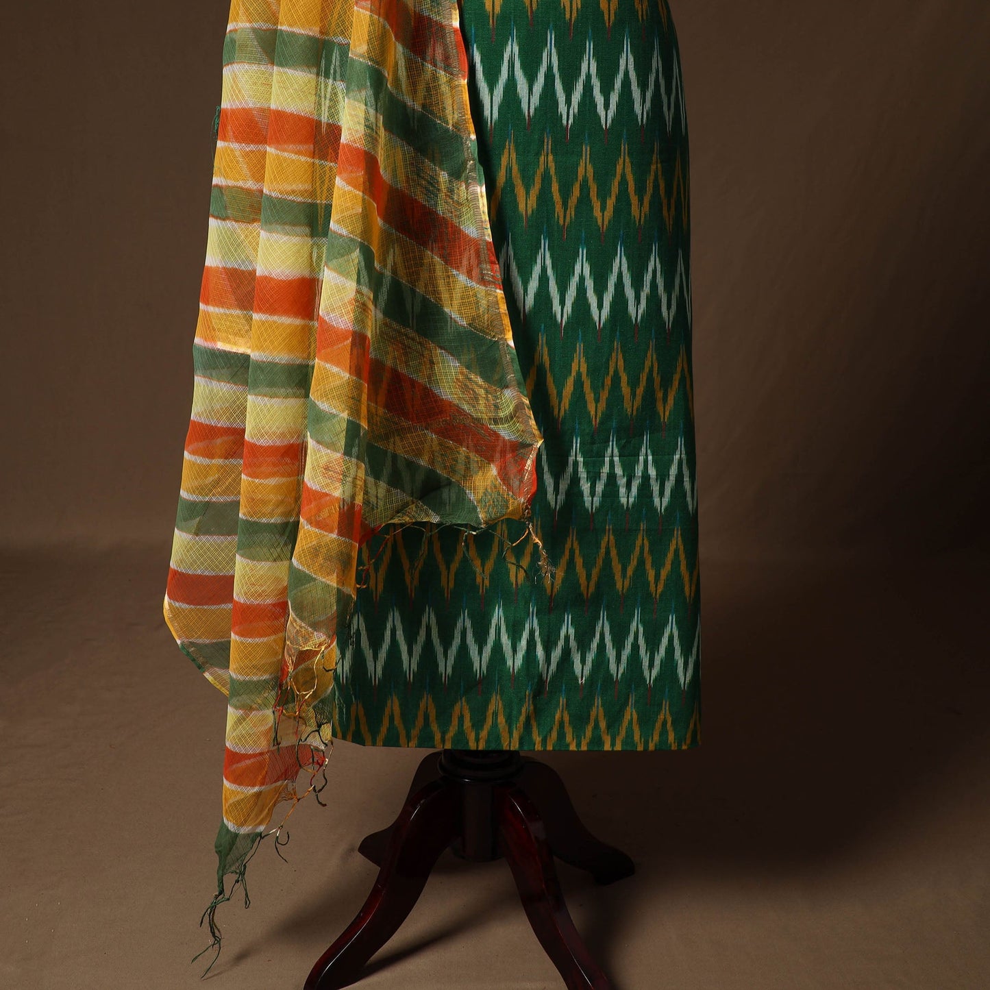 Pochampally ikat cotton 2pc unstitched dress material