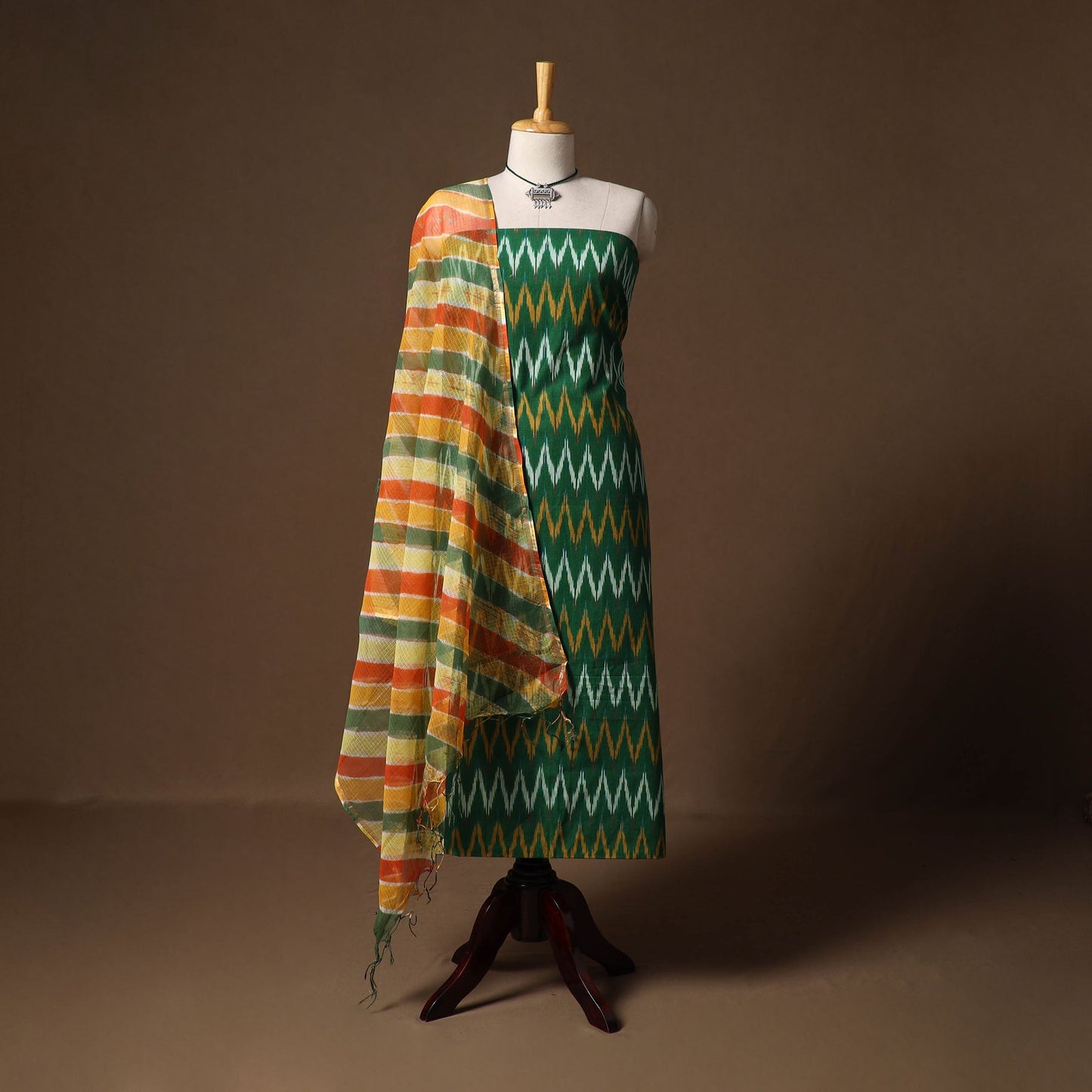 Pochampally ikat cotton 2pc unstitched dress material