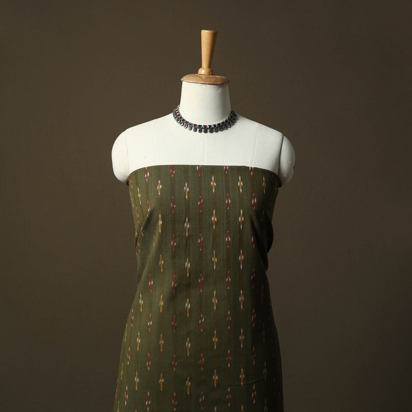 Pochampally ikat cotton 2pc unstitched dress material kurta