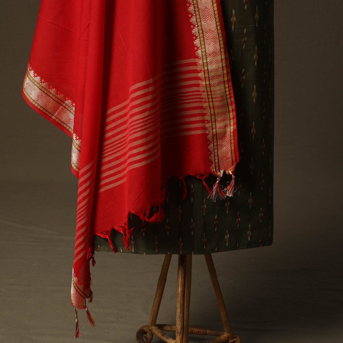 Pochampally ikat cotton 2pc unstitched dress material kurta