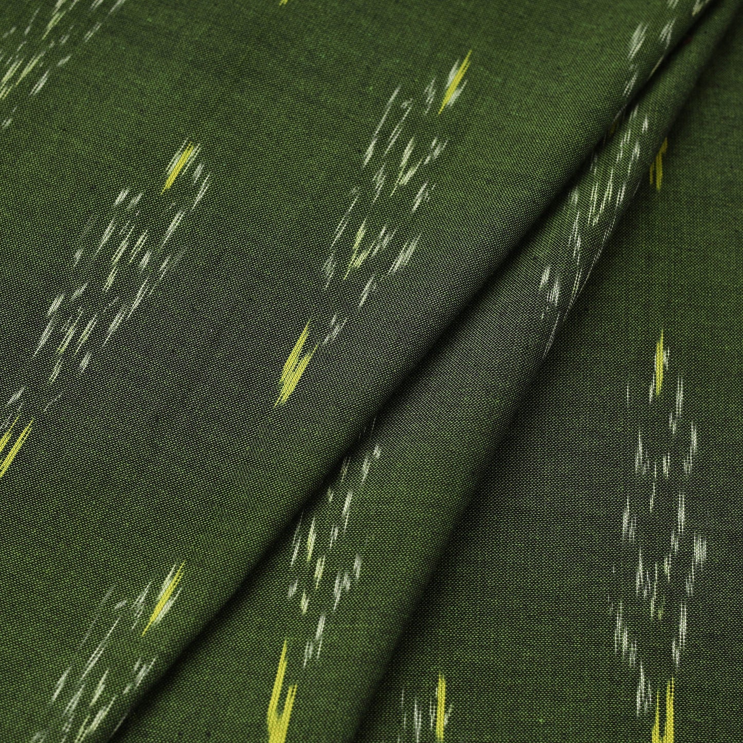Green - pochampally ikat cotton fabric 07 - handcrafted
