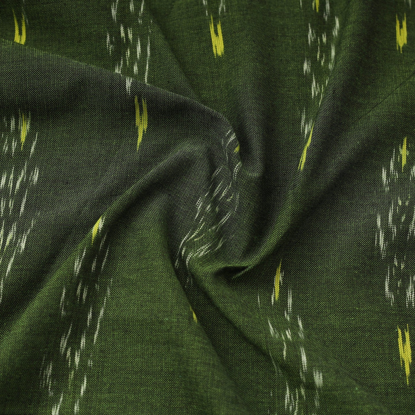 Green - pochampally ikat cotton fabric 07 - handcrafted