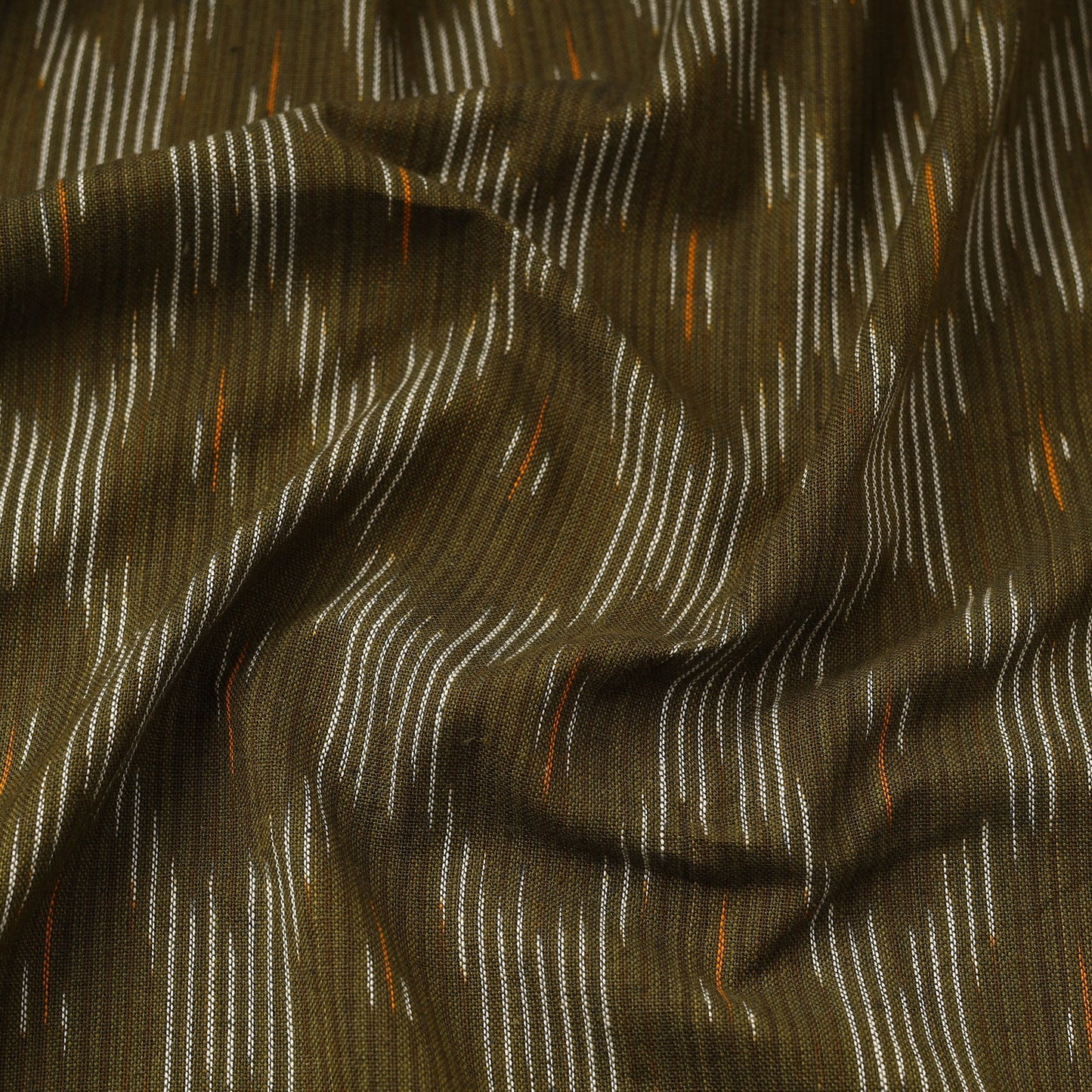 Green Pochampally Ikat Cotton Fabric