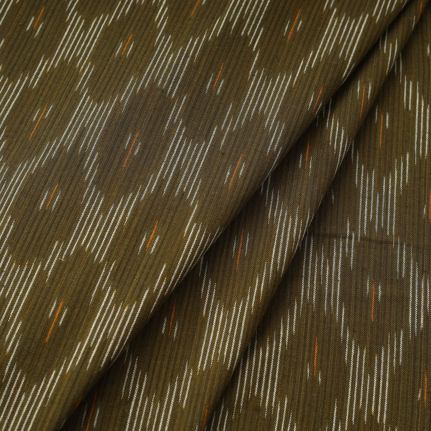 Green Pochampally Ikat Cotton Fabric