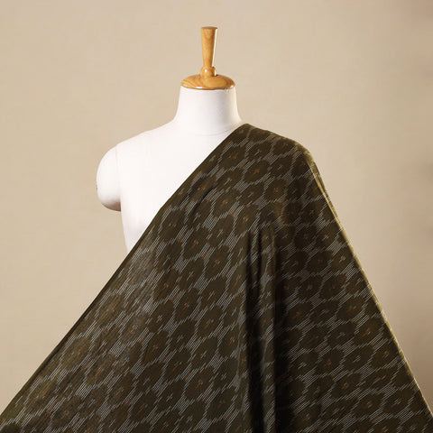 Green Pochampally Ikat Cotton Fabric