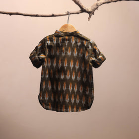 Green - pochampally ikat cotton kids kurta (6-12 months) 05