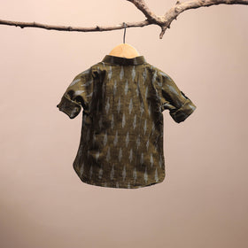 Green - pochampally ikat cotton kids kurta (6-12 months) 08