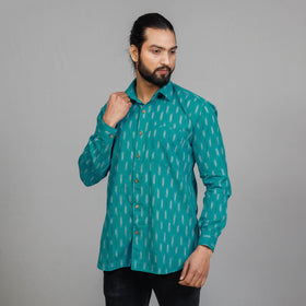 Buy Pochampally Ikat Cotton Men Full Sleeve Shirt Online at iTokri.com
