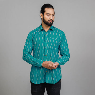 Buy Pochampally Ikat Cotton Men Full Sleeve Shirt Online at iTokri.com